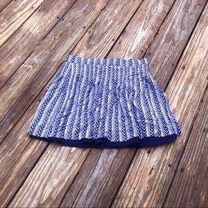 GAP purple chevron print pleated mini skirt 0